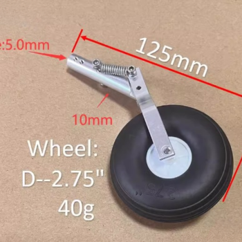 125mm Dual Spring Single Wheel Shock Absorbing Landing Gear for 3-6KG Planes