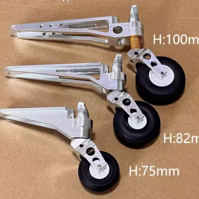 Aluminum Alloy Steering Tail Wheel for RC Gas Engine Turbine Planes (75mm, 82mm, 100mm Heights)