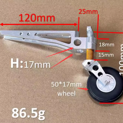 Aluminum Alloy Steering Tail Wheel for RC Gas Engine Turbine Planes (75mm, 82mm, 100mm Heights)