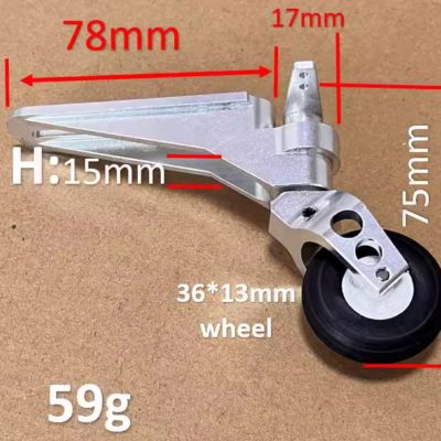 Aluminum Alloy Steering Tail Wheel for RC Gas Engine Turbine Planes (75mm, 82mm, 100mm Heights)