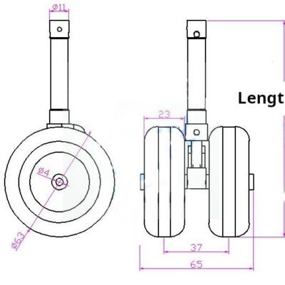 Dual Wheel (2.5″) Oleo Struts Landing Gear for RC Jets