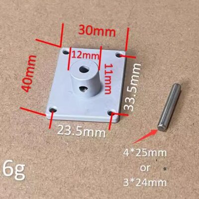 Aluminum Alloy Landing Gear Mounting Base with Adapter Shaft Options 4.0MM & 3.0MM